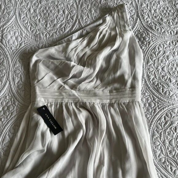 NWT  ANN TAYLOR  Silk Cocktail one-shoulder dress size 14 - Picture 12 of 15